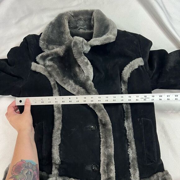 Vtg 90s Steve Madden Leather Bomber Jacket Faux Fur Lined Coat‎ Black Women’s - Picture 5 of 14